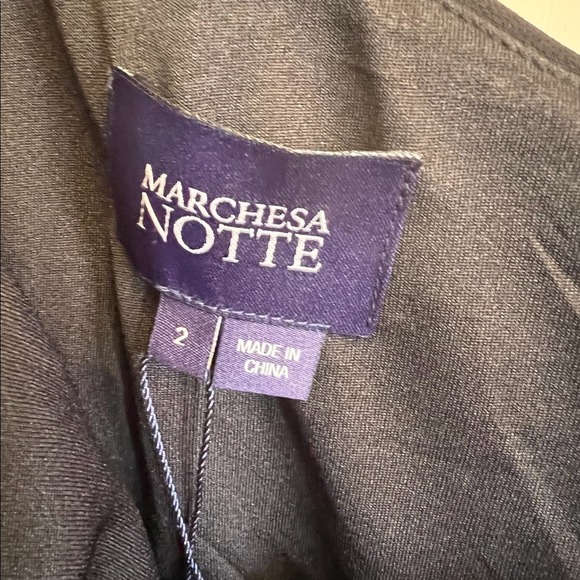 Marchesa Notte One Shoulder Stretch Ebro Crepe Asymmetrical Cocktail Dress 2 - Picture 15 of 16